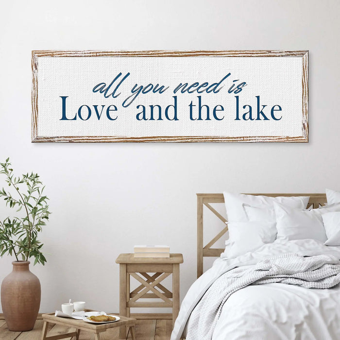 Love And The Lake Sign by Tailored Canvases