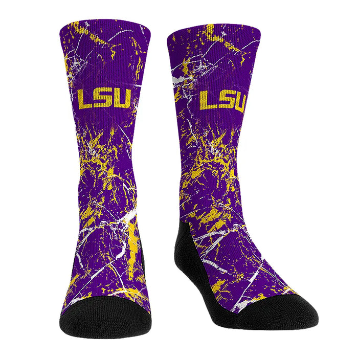 LSU Tigers - Cracked Marble by Rock 'Em Socks