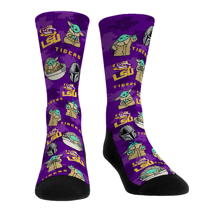 LSU Tigers - Star Wars - Grogu All-Over by Rock 'Em Socks