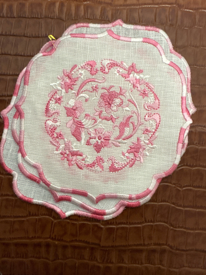 Luxe Home Collection Embroidered Linen Napkins, Set of 4 by Price Is Right Miami