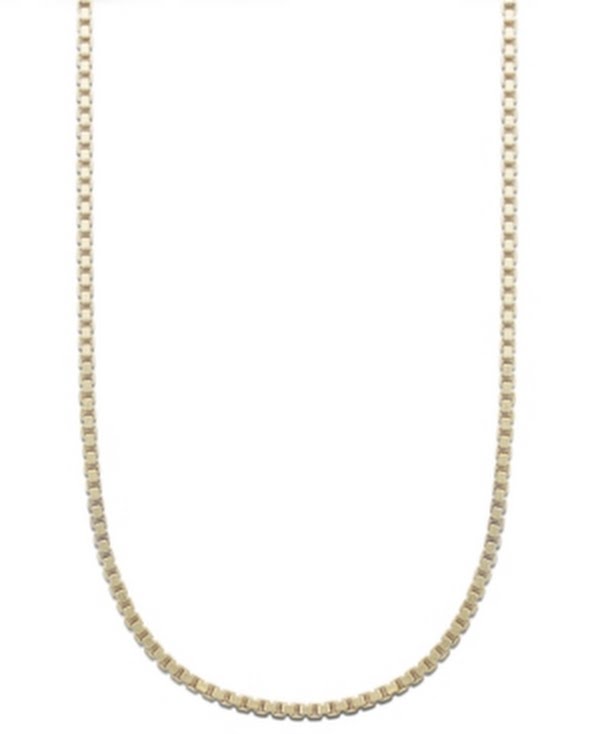 Giani Bernini 18K Gold Over Sterling Silver Necklace, 24 Box Chain" by Vanessa Jane