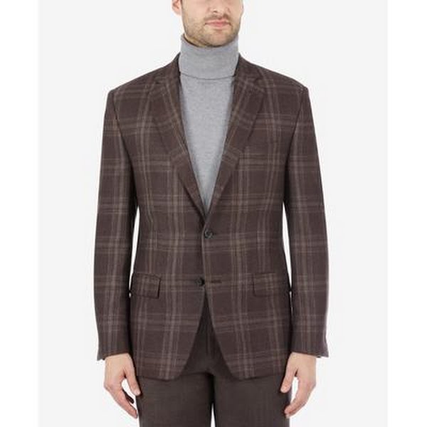 Lauren Ralph Lauren Mens Ultra Flex Plaid Sport Coat – Brown Plaid, Size 38R by Vanessa Jane