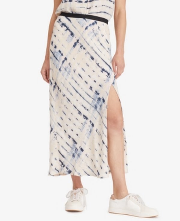Sanctuary Womens Printed Slit Midi Skirt Pink, Size Medium by Vanessa Jane