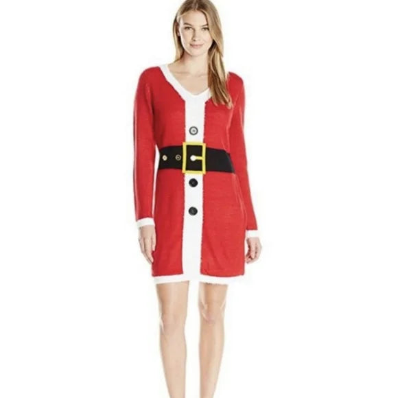 Allison Brittney Christmas Holiday Santa Long Sleeve Sweater Dress Womens Large by Vanessa Jane