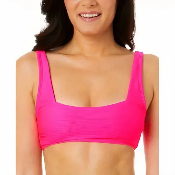 Salt + Cove Juniors Mint Spark Variegated Ribbed Bralette Bikini Top, Size Large by Vanessa Jane