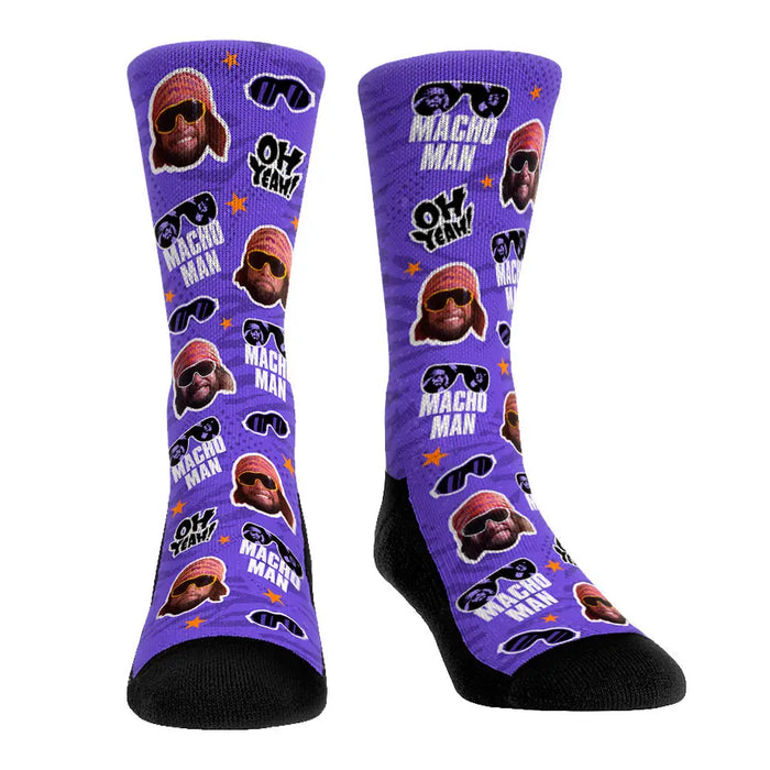 Macho Man Randy Savage - Faces All-Over by Rock 'Em Socks