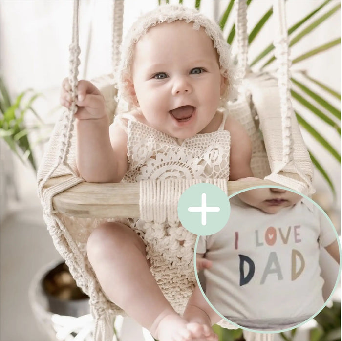 Macrame Swing & Love Dad Bodysuit Bundle by Finn + Emma