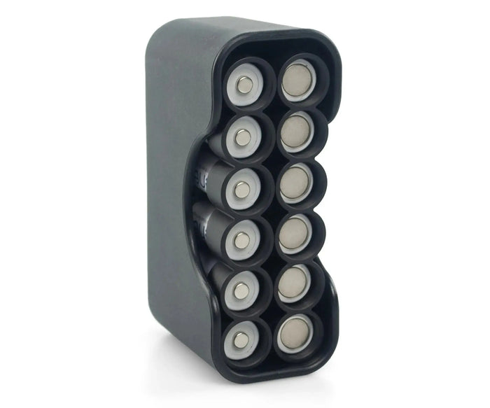 Magnetic AA 12 Pack Embedded with Cradle (Carbon Fiber) by Storacell