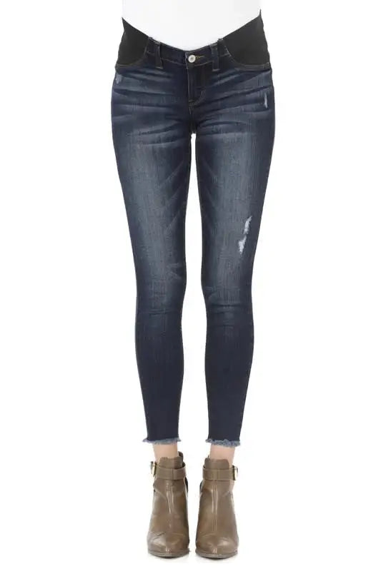 Maternity Distressed Frayed Ankle by Boutique 23