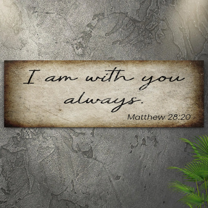 Matthew 28:20 - I Am With You Always Sign II by Tailored Canvases