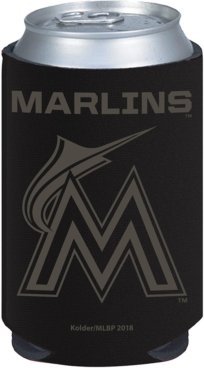 Miami Marlins 2-Pack Black Tonal CAN Beverage Insulator Neoprene Holder Cooler Baseball