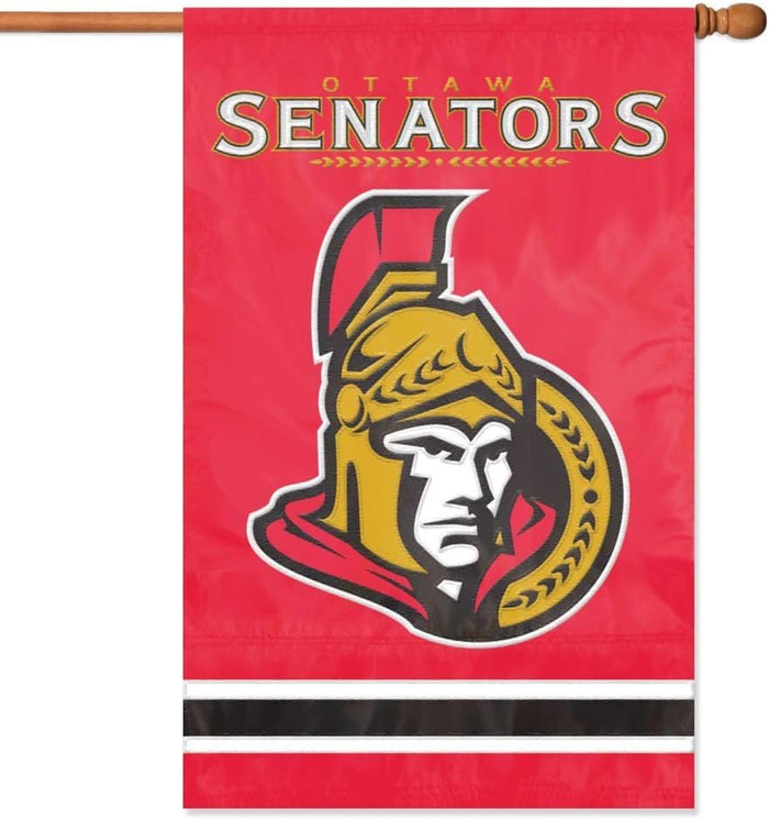 Ottawa Senators Premium Double Sided Banner Flag Applique Embroidered 28x44 Inches