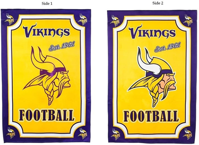 Minnesota Vikings Premium Double Sided Banner House Flag, Suede, 28x44 Inch