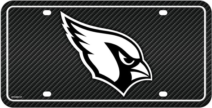 Arizona Cardinals Metal Tag License Plate Carbon Fiber Design 6x12 Inch