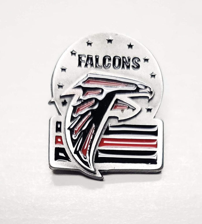 Atlanta Falcons Premium Metal Pin, Lapel Hat Tie, Push Pin Backing