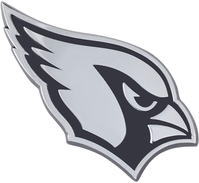 Arizona Cardinals Premium Solid Metal Raised Auto Emblem, Shape Cut, Adhesive Backing