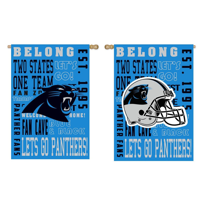 Carolina Panthers Premium Double Sided Banner House Flag, Fan Rules Design, 28x44 Inch