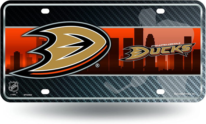 Anaheim Ducks Metal Auto Tag License Plate, City Design, 6x12 Inch