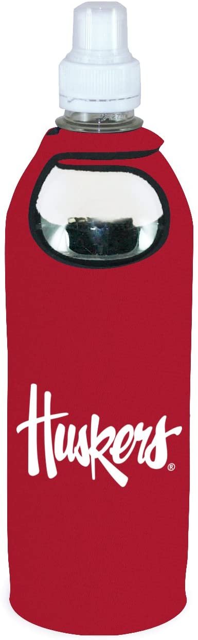 Nebraska Cornhuskers 1/2 Liter Water Soda Bottle Beverage Insulator Holder Cooler with Clip University of