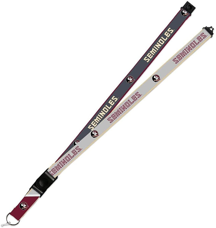 Florida State Seminoles Lanyard Keychain 2-sided Breakaway Clip GRAY University