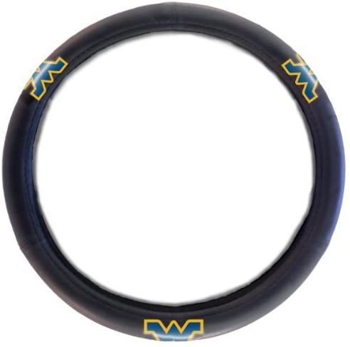 West Virginia Mountaineers Steering Wheel Cover Rubber Grip Black 15 Inch University