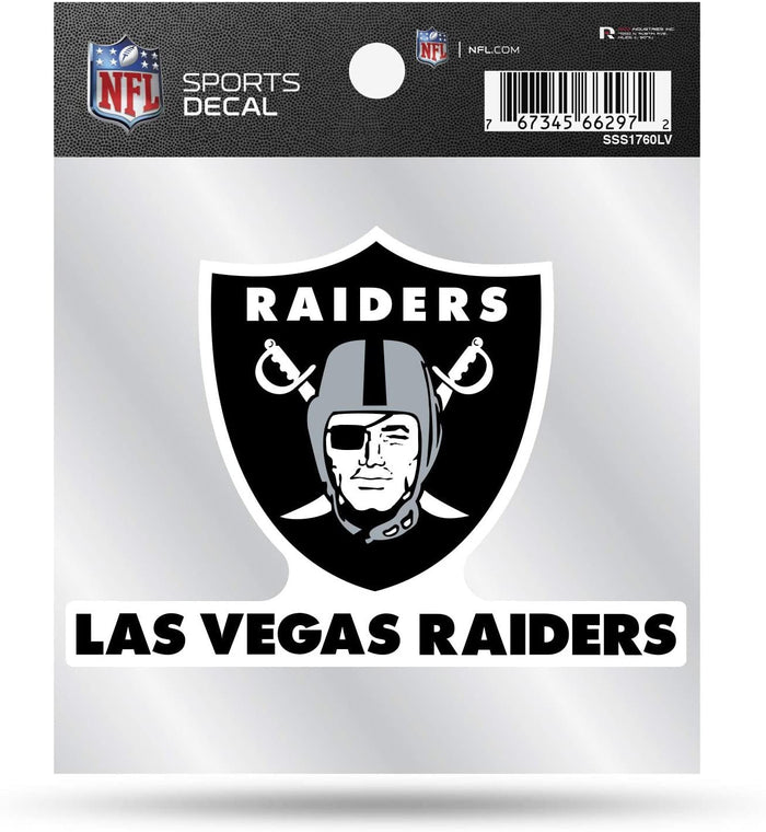 Las Vegas Raiders 4x4 Inch Die Cut Decal Sticker, Primary Logo, Clear Backing