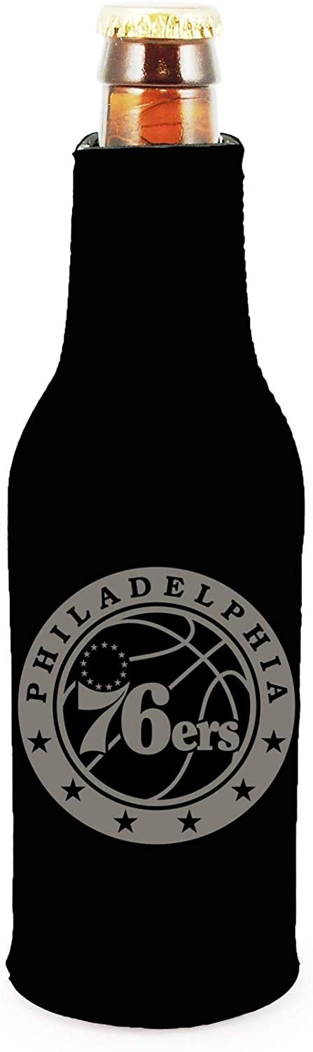 Philadelphia 76ers 2-Pack Tonal Black Design Zipper Bottle Neoprene Beverage Insulator Holder Basketball