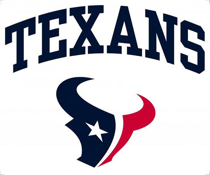 Houston Texans 8 Inch Arched Decal Sticker, Flat Vinyl Reusable Repositionable Auto Football