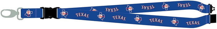 Texas Rangers Lanyard Keychain Double Sided Breakaway Safety Design, Retro Logo, Adult 26 Inch