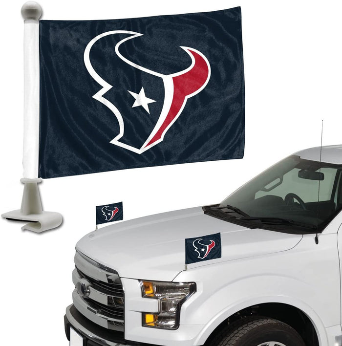Houston Texans Car Flag Set, Ambassador Style, 4x6 Inch Double Sided Flags, Set of 2