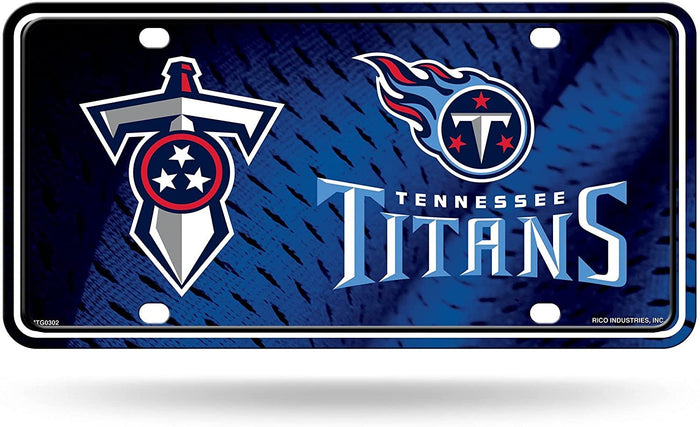 Tennessee Titans Metal Auto Tag License Plate, Sword Design, 6x12 Inch