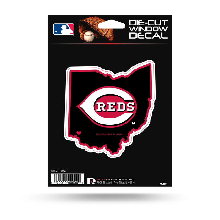 Cincinnati Reds 5" Decal Sticker State Outline Flat Vinyl Die Cut Auto Home Emblem Baseball