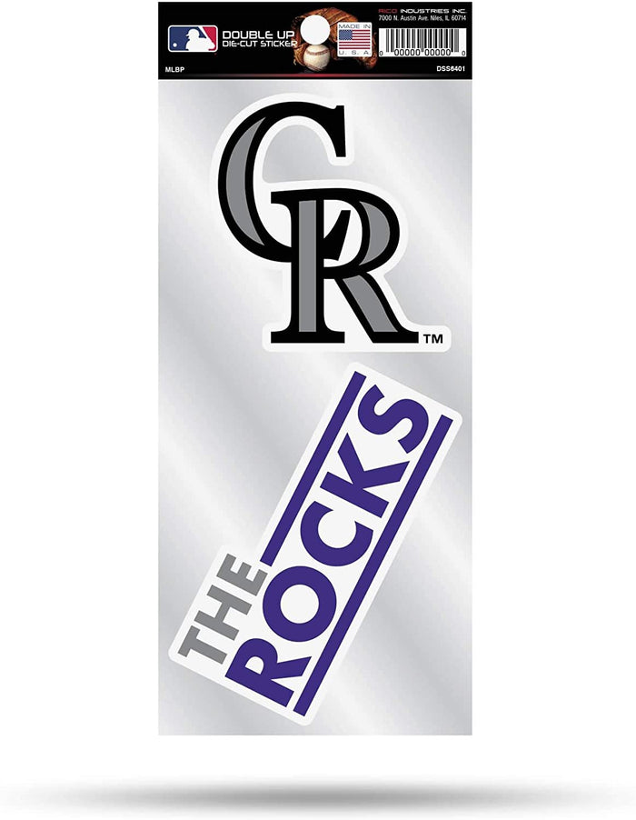 Colorado Rockies 2-Piece Double Up Die Cut Sticker Decal Sheet, 4x8 Inch