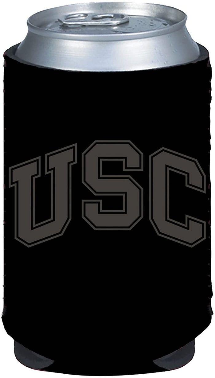 University of Southern California Trojans USC 2-Pack Black Tonal CAN Beverage Insulator Neoprene Holder Cooler Decal