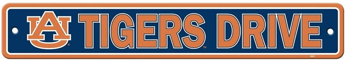 Auburn University Tigers Drive 4x24 Inch Plastic Street Sign, Home/Office/Bedroom Décor