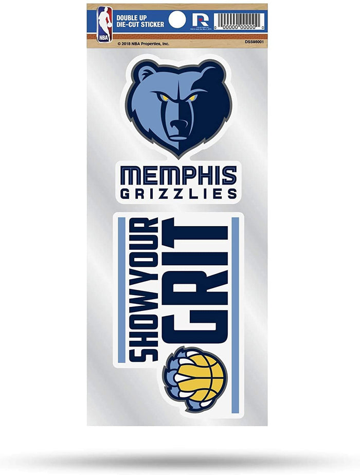 Memphis Grizzlies Double Up Die Cut 2-Piece Sticker Sheet
