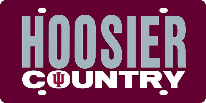 Indiana University Hoosiers Premium Laser Tag, Mirrored Acrylic, Country Design, 6x12 Inch