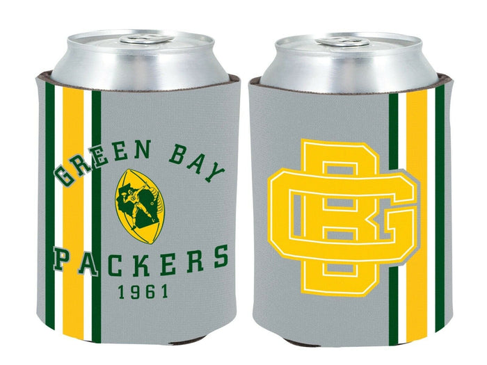Green Bay Packers 2-Pack Throwback Design CAN Beverage Insulator Holder Football