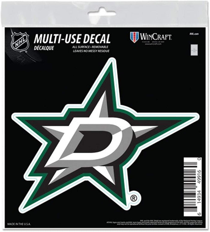 Dallas Stars 6 Inch Decal Sticker, Flat Vinyl, Die Cut, Primary Design, Full Adhesive Backing