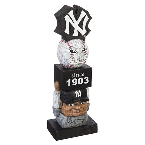 New York Yankees Garden Statue, Tiki Totem Style, Vintage Design, Outdoor or Indoor Use, 16 Inch Tall, Beautiful Hand Painted Resin Construction