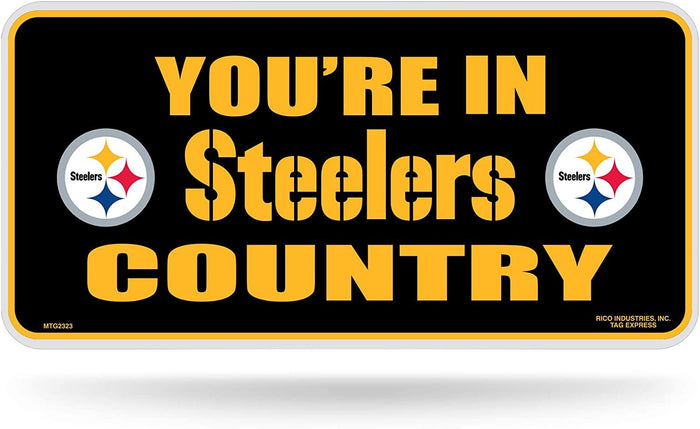 Pittsburgh Steelers Metal Tag License Plate Country Design 6x12 Inch