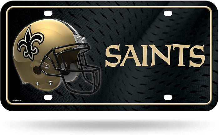New Orleans Saints Metal Auto Tag License Plate, Helmet Design, 6x12 Inch