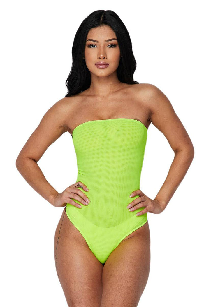 See thru Mesh Tube Bodysuit - {2 colors available} by The House of Stylez