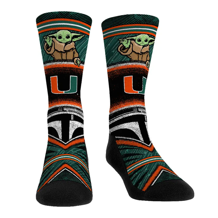 Miami Hurricanes - Star Wars - Grogu Intergalactic Fan by Rock 'Em Socks