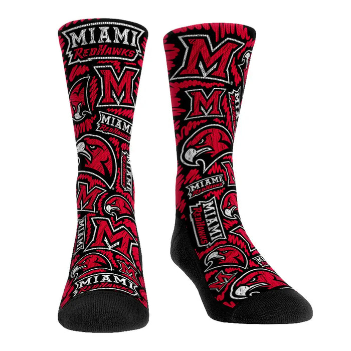 Miami RedHawks - Logo Sketch by Rock 'Em Socks