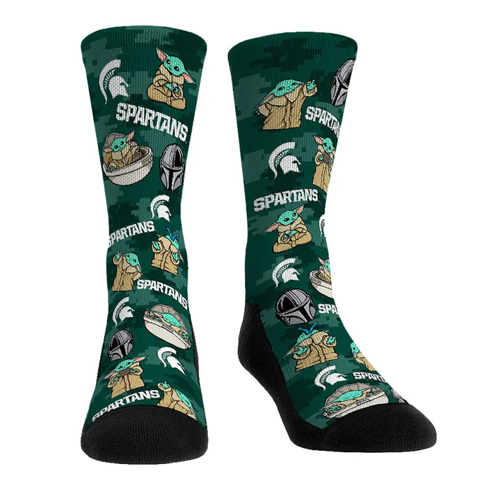 Michigan State Spartans - Star Wars - Grogu All-Over by Rock 'Em Socks