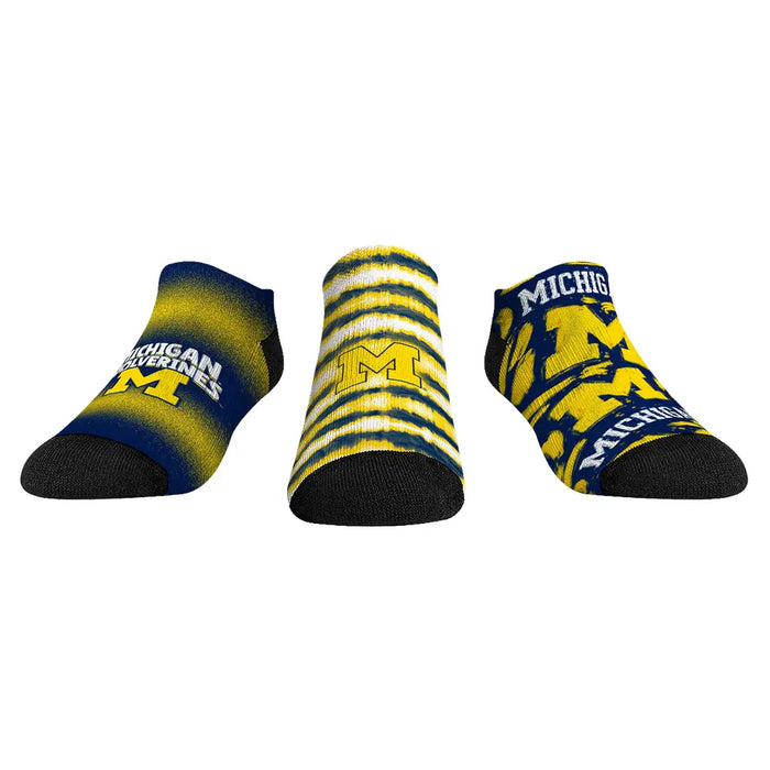 Michigan Wolverines - Low Cut - Make Some Noise (3-Pack) by Rock 'Em Socks