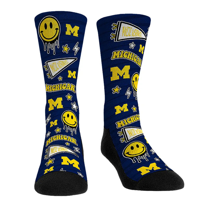 Michigan Wolverines - Smiley Stickers by Rock 'Em Socks