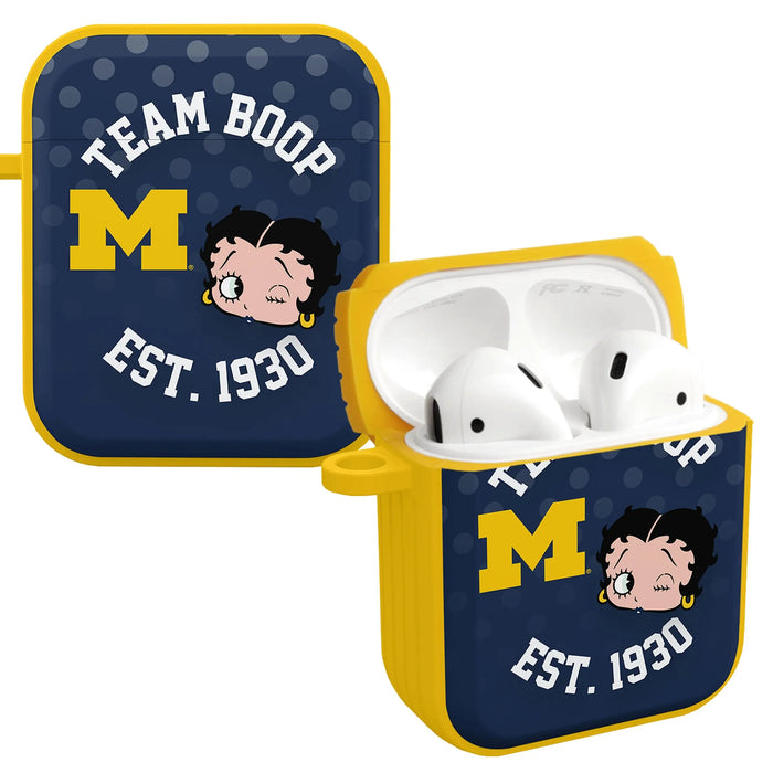 Michigan Wolverines X Betty Boop HDX Apple AirPods Gen 1 & 2 Case Cover by Affinity Bands