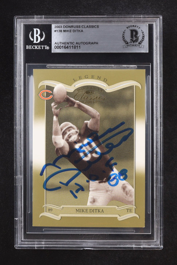 Mike Ditka Signed 2003 Donruss Classics Card HOF 88 Inscription Beckett Auth by Price Is Right Miami